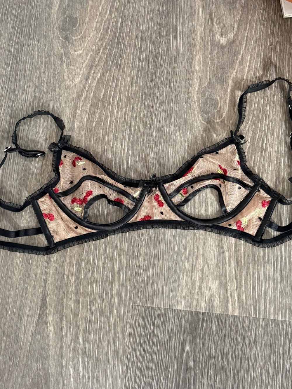 For Love And Lemons Black Cherry Bra